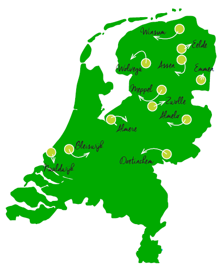 kaart met Groene Lycea